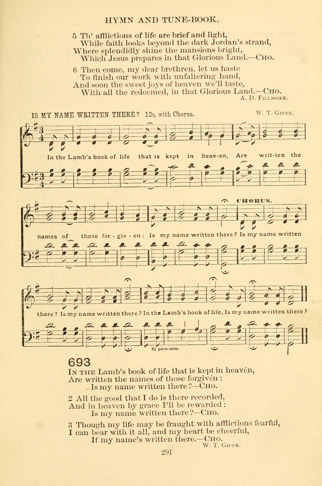 New Christian Hymn and Tune Book page 291