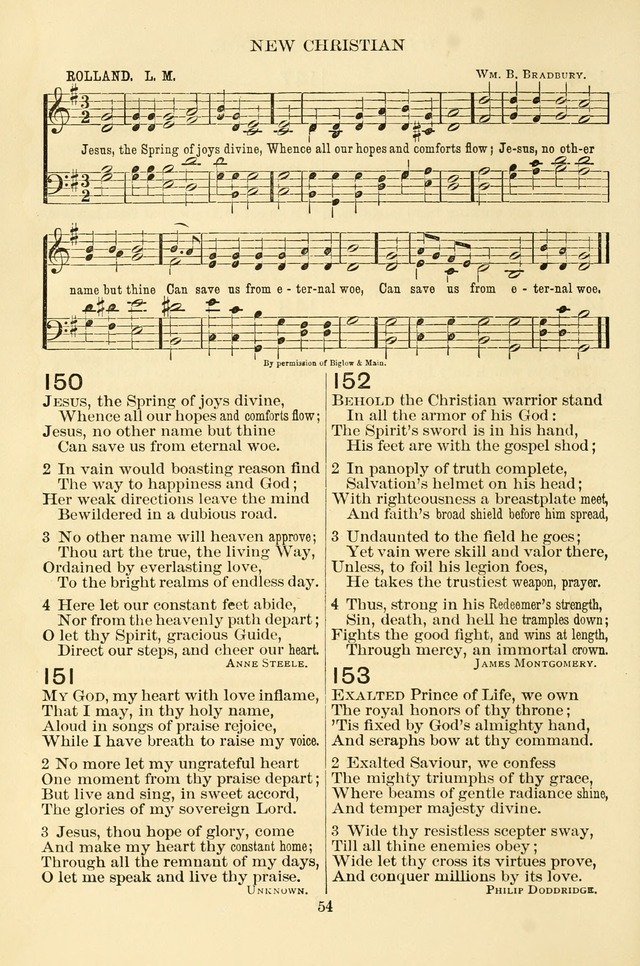 New Christian Hymn and Tune Book page 54