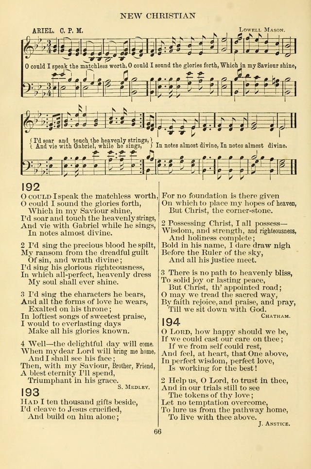 New Christian Hymn and Tune Book page 66