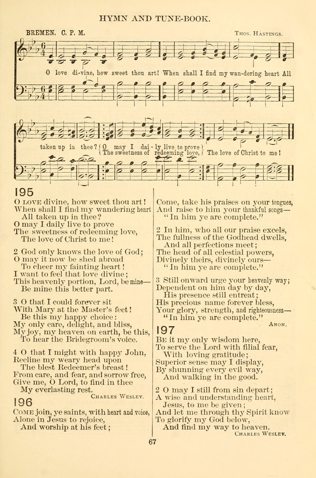 New Christian Hymn and Tune Book page 67