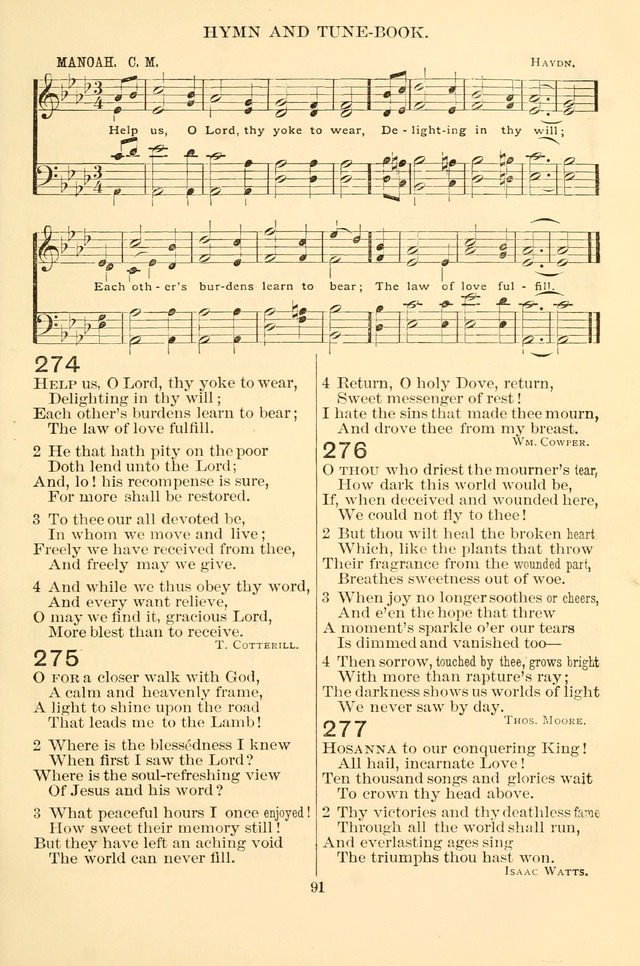 New Christian Hymn and Tune Book page 91