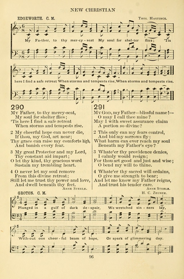 New Christian Hymn and Tune Book page 96