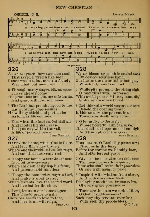 New Christian Hymn and Tune Book page 107