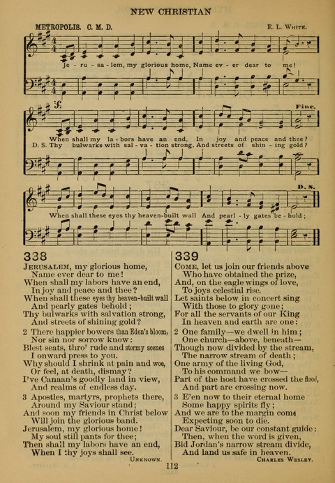 New Christian Hymn and Tune Book page 111