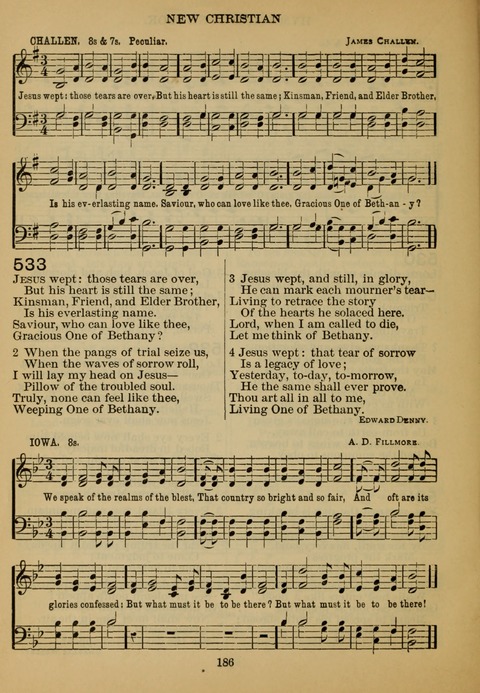 New Christian Hymn and Tune Book page 185