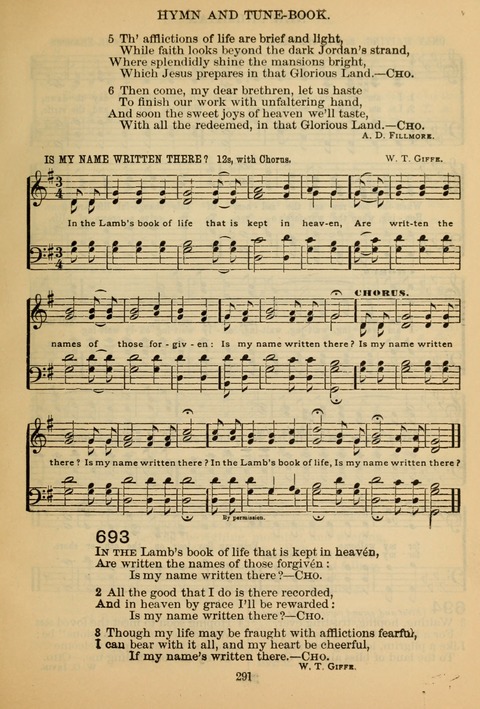 New Christian Hymn and Tune Book page 290