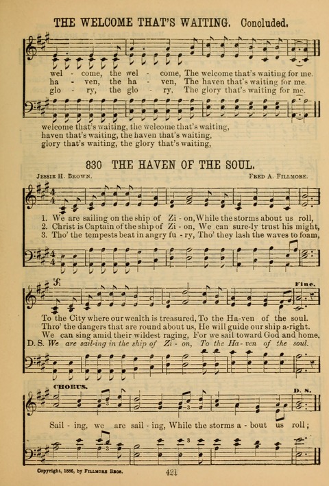 New Christian Hymn and Tune Book page 420