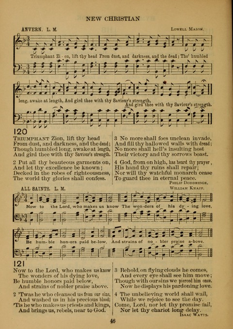 New Christian Hymn and Tune Book page 45