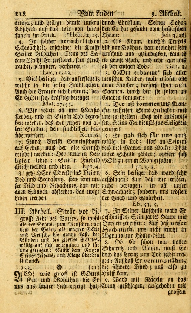 Neu-Eingerichtetes Gesang-Buch in Sich Haltend eine Sammlung (mehrentheils alter) Schöner lehr-reicher underbailicher Lieder... page 118