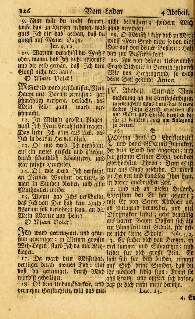 Neu-Eingerichtetes Gesang-Buch in Sich Haltend eine Sammlung (mehrentheils alter) Schöner lehr-reicher underbailicher Lieder... page 126