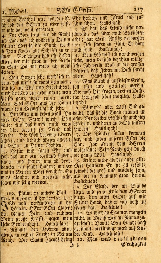 Neu-Eingerichtetes Gesang-Buch in Sich Haltend eine Sammlung (mehrentheils alter) Schöner lehr-reicher underbailicher Lieder... page 137