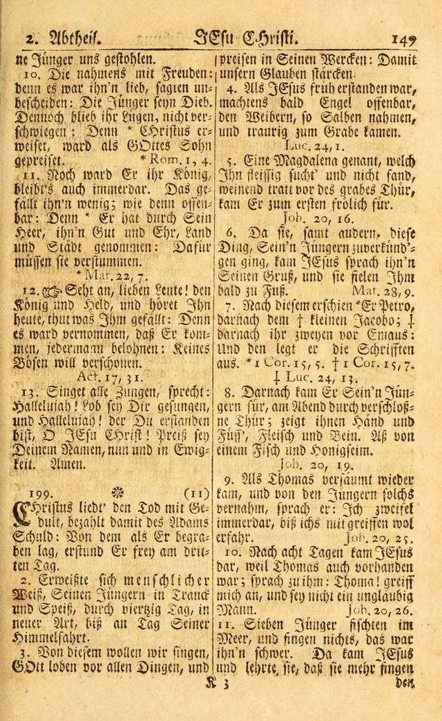 Neu-Eingerichtetes Gesang-Buch in Sich Haltend eine Sammlung (mehrentheils alter) Schöner lehr-reicher underbailicher Lieder... page 149