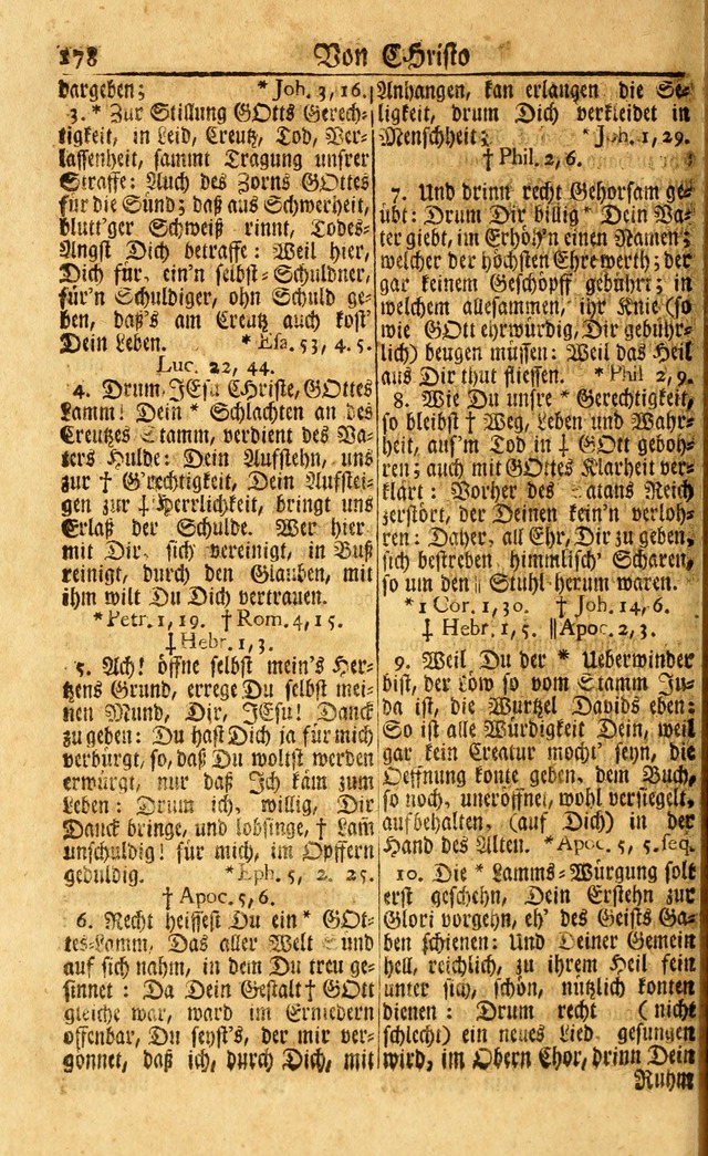 Neu-Eingerichtetes Gesang-Buch in Sich Haltend eine Sammlung (mehrentheils alter) Schöner lehr-reicher underbailicher Lieder... page 178