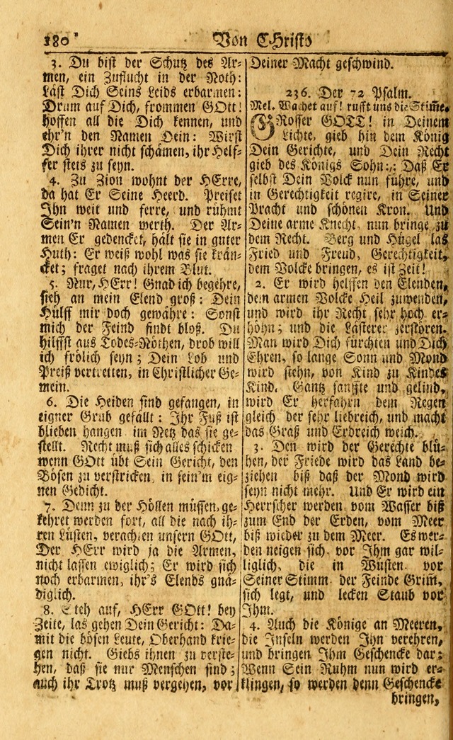 Neu-Eingerichtetes Gesang-Buch in Sich Haltend eine Sammlung (mehrentheils alter) Schöner lehr-reicher underbailicher Lieder... page 180