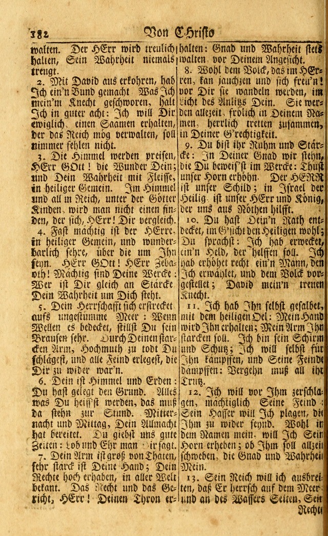 Neu-Eingerichtetes Gesang-Buch in Sich Haltend eine Sammlung (mehrentheils alter) Schöner lehr-reicher underbailicher Lieder... page 182