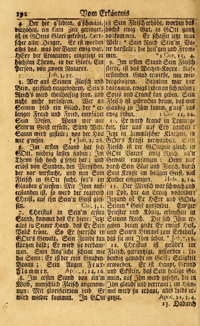 Neu-Eingerichtetes Gesang-Buch in Sich Haltend eine Sammlung (mehrentheils alter) Schöner lehr-reicher underbailicher Lieder... page 192