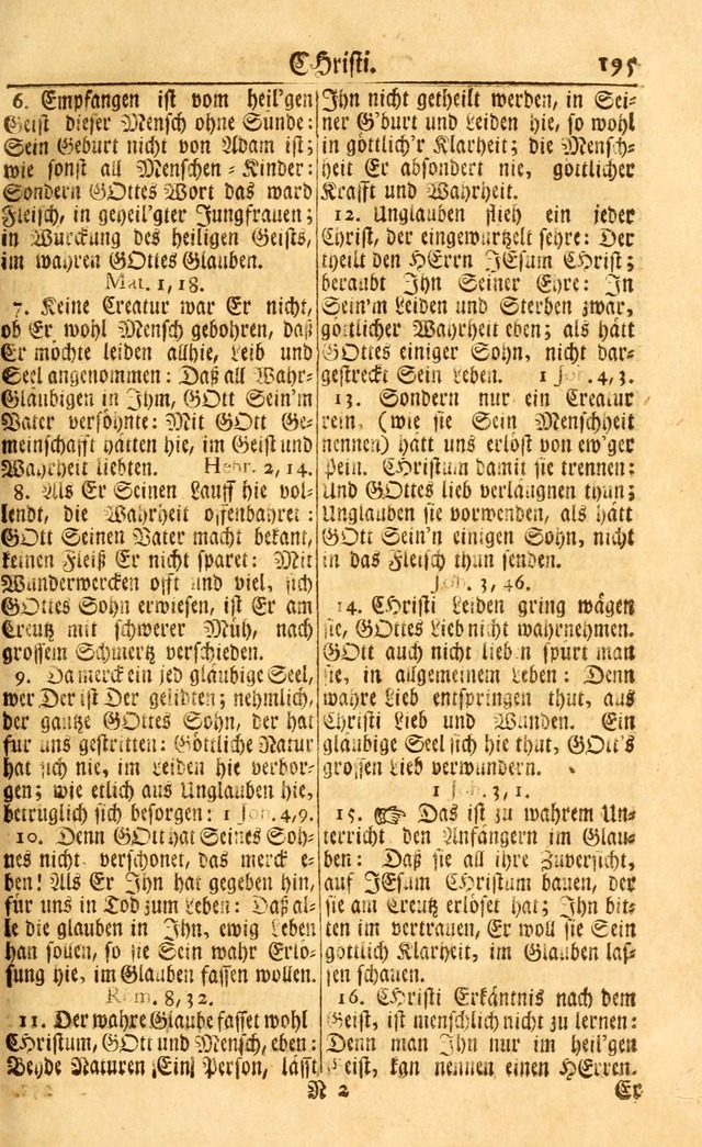 Neu-Eingerichtetes Gesang-Buch in Sich Haltend eine Sammlung (mehrentheils alter) Schöner lehr-reicher underbailicher Lieder... page 195