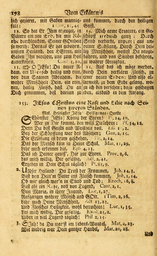 Neu-Eingerichtetes Gesang-Buch in Sich Haltend eine Sammlung (mehrentheils alter) Schöner lehr-reicher underbailicher Lieder... page 198