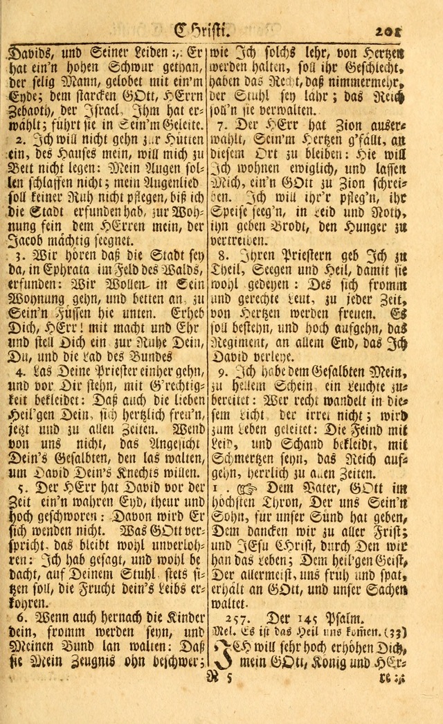 Neu-Eingerichtetes Gesang-Buch in Sich Haltend eine Sammlung (mehrentheils alter) Schöner lehr-reicher underbailicher Lieder... page 201