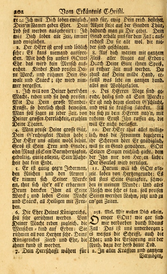 Neu-Eingerichtetes Gesang-Buch in Sich Haltend eine Sammlung (mehrentheils alter) Schöner lehr-reicher underbailicher Lieder... page 202