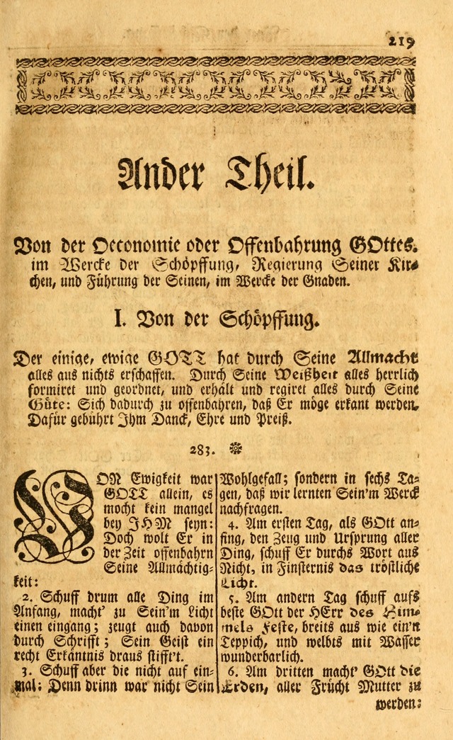 Neu-Eingerichtetes Gesang-Buch in Sich Haltend eine Sammlung (mehrentheils alter) Schöner lehr-reicher underbailicher Lieder... page 219