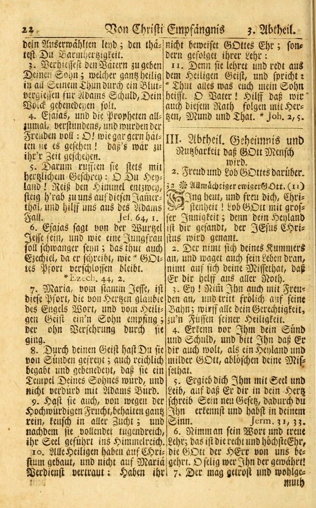 Neu-Eingerichtetes Gesang-Buch in Sich Haltend eine Sammlung (mehrentheils alter) Schöner lehr-reicher underbailicher Lieder... page 22