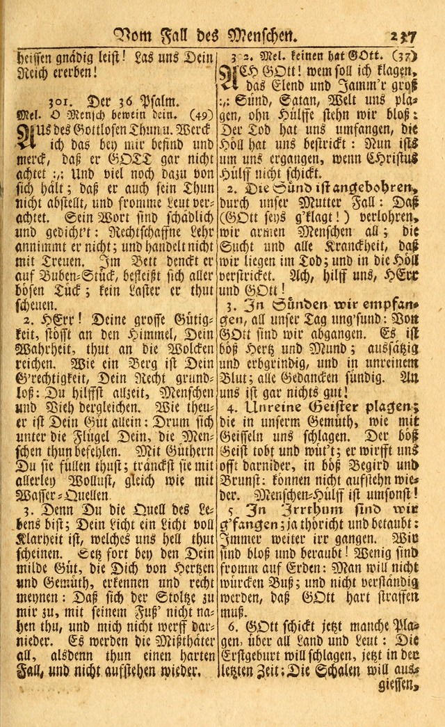 Neu-Eingerichtetes Gesang-Buch in Sich Haltend eine Sammlung (mehrentheils alter) Schöner lehr-reicher underbailicher Lieder... page 237