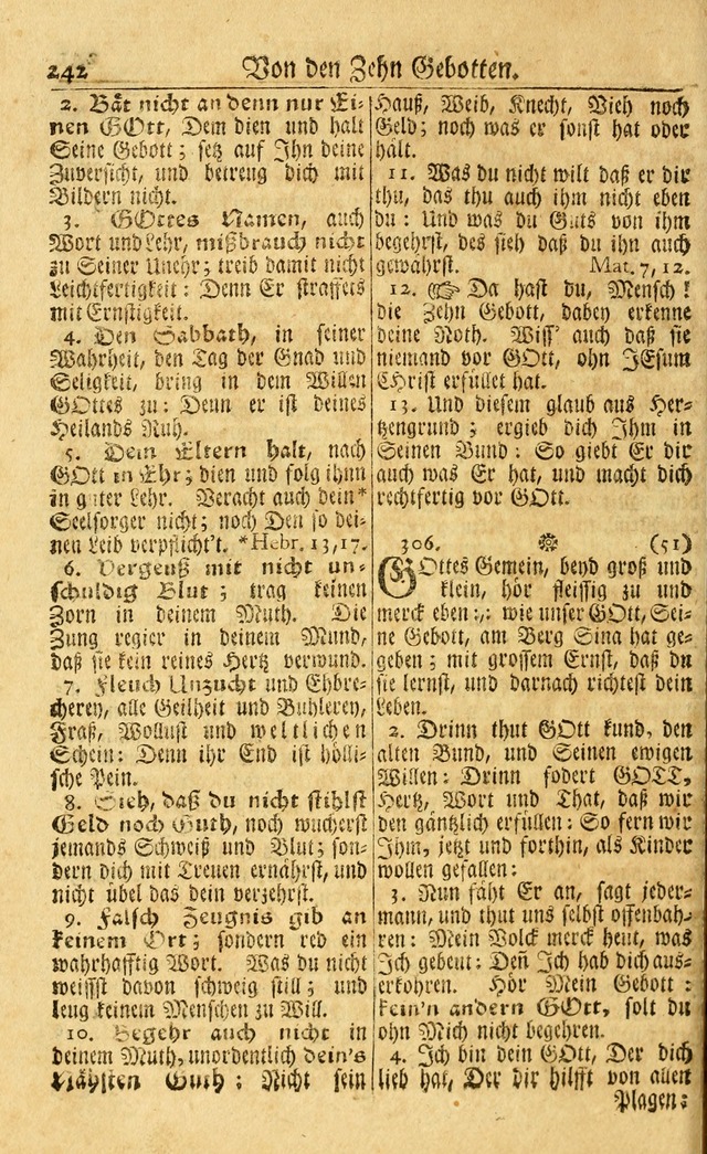 Neu-Eingerichtetes Gesang-Buch in Sich Haltend eine Sammlung (mehrentheils alter) Schöner lehr-reicher underbailicher Lieder... page 242