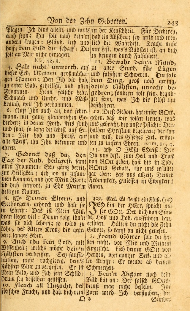 Neu-Eingerichtetes Gesang-Buch in Sich Haltend eine Sammlung (mehrentheils alter) Schöner lehr-reicher underbailicher Lieder... page 243