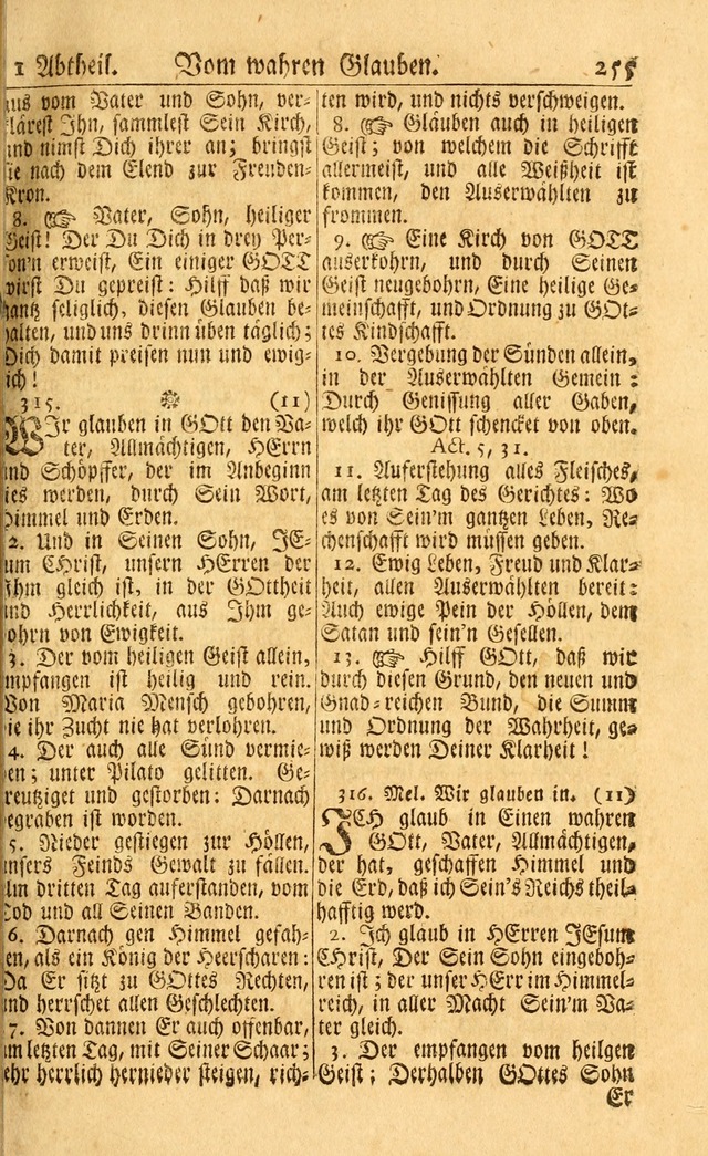 Neu-Eingerichtetes Gesang-Buch in Sich Haltend eine Sammlung (mehrentheils alter) Schöner lehr-reicher underbailicher Lieder... page 255