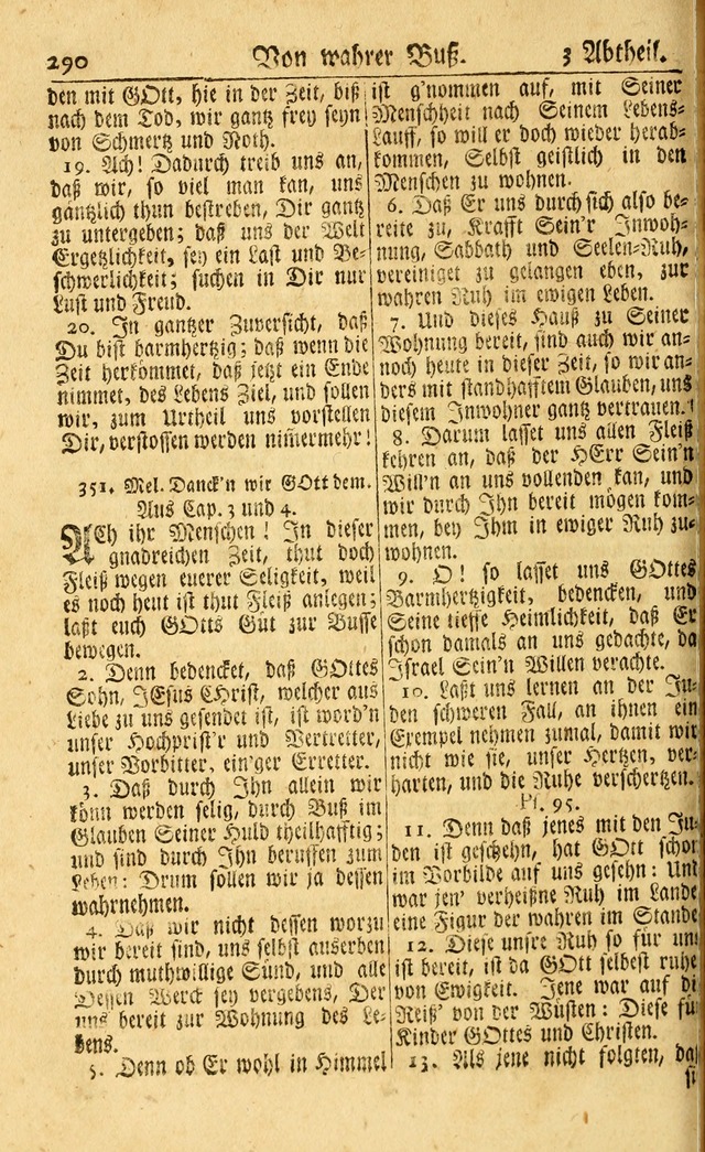 Neu-Eingerichtetes Gesang-Buch in Sich Haltend eine Sammlung (mehrentheils alter) Schöner lehr-reicher underbailicher Lieder... page 290