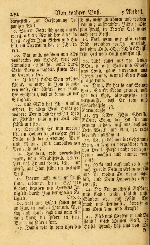 Neu-Eingerichtetes Gesang-Buch in Sich Haltend eine Sammlung (mehrentheils alter) Schöner lehr-reicher underbailicher Lieder... page 292