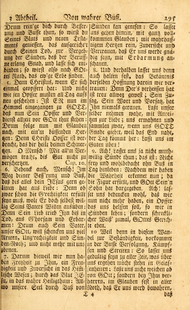 Neu-Eingerichtetes Gesang-Buch in Sich Haltend eine Sammlung (mehrentheils alter) Schöner lehr-reicher underbailicher Lieder... page 295