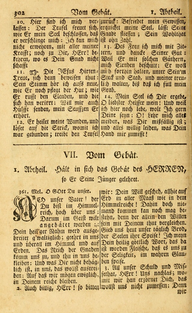 Neu-Eingerichtetes Gesang-Buch in Sich Haltend eine Sammlung (mehrentheils alter) Schöner lehr-reicher underbailicher Lieder... page 302