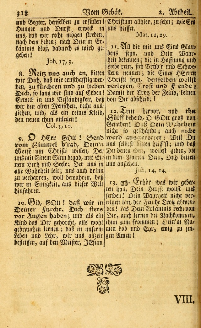 Neu-Eingerichtetes Gesang-Buch in Sich Haltend eine Sammlung (mehrentheils alter) Schöner lehr-reicher underbailicher Lieder... page 318