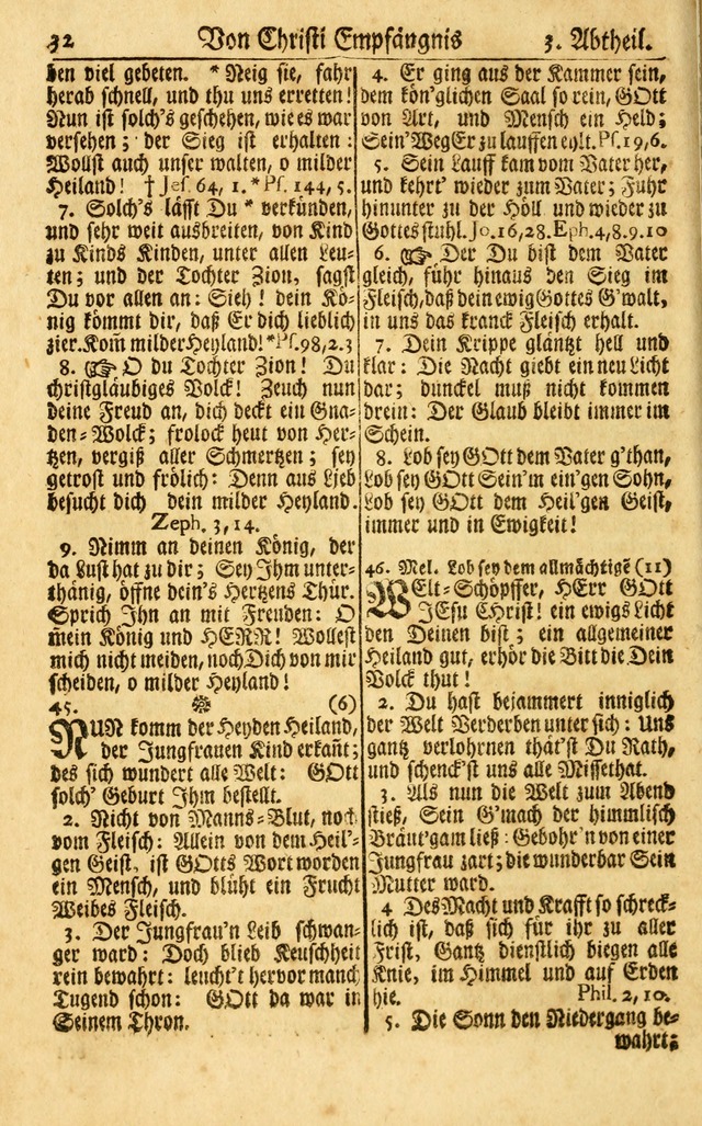 Neu-Eingerichtetes Gesang-Buch in Sich Haltend eine Sammlung (mehrentheils alter) Schöner lehr-reicher underbailicher Lieder... page 32