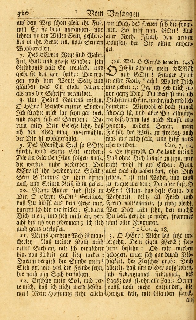 Neu-Eingerichtetes Gesang-Buch in Sich Haltend eine Sammlung (mehrentheils alter) Schöner lehr-reicher underbailicher Lieder... page 320