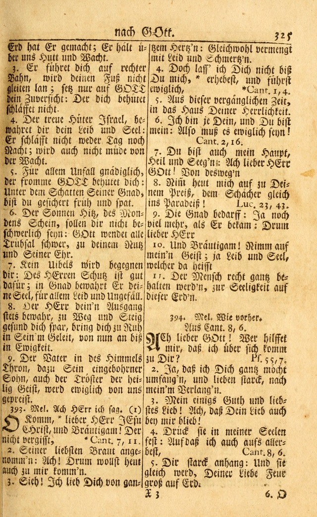 Neu-Eingerichtetes Gesang-Buch in Sich Haltend eine Sammlung (mehrentheils alter) Schöner lehr-reicher underbailicher Lieder... page 325