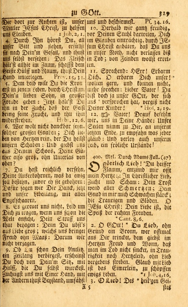 Neu-Eingerichtetes Gesang-Buch in Sich Haltend eine Sammlung (mehrentheils alter) Schöner lehr-reicher underbailicher Lieder... page 329