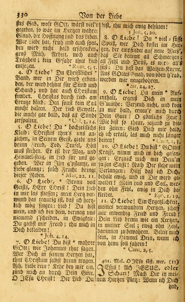 Neu-Eingerichtetes Gesang-Buch in Sich Haltend eine Sammlung (mehrentheils alter) Schöner lehr-reicher underbailicher Lieder... page 330