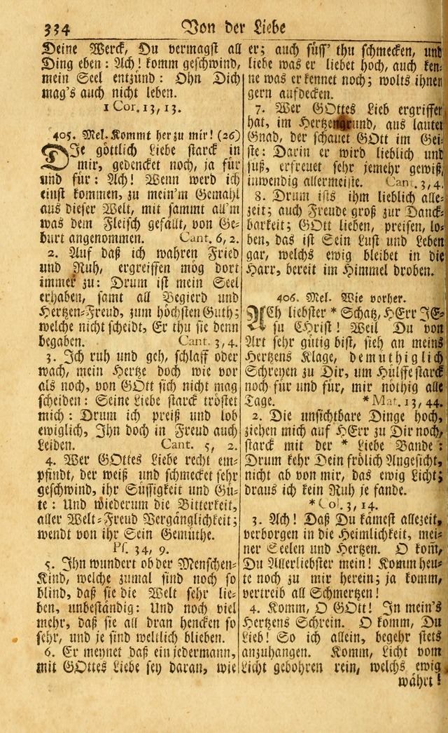 Neu-Eingerichtetes Gesang-Buch in Sich Haltend eine Sammlung (mehrentheils alter) Schöner lehr-reicher underbailicher Lieder... page 334