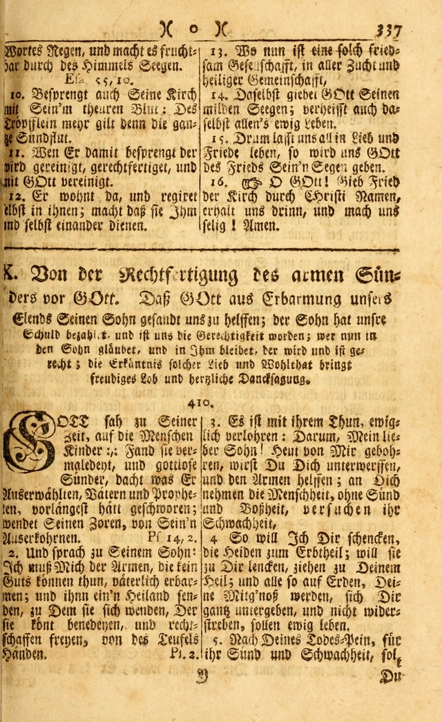 Neu-Eingerichtetes Gesang-Buch in Sich Haltend eine Sammlung (mehrentheils alter) Schöner lehr-reicher underbailicher Lieder... page 337