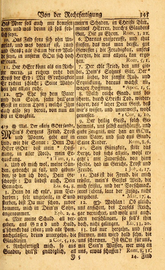 Neu-Eingerichtetes Gesang-Buch in Sich Haltend eine Sammlung (mehrentheils alter) Schöner lehr-reicher underbailicher Lieder... page 345