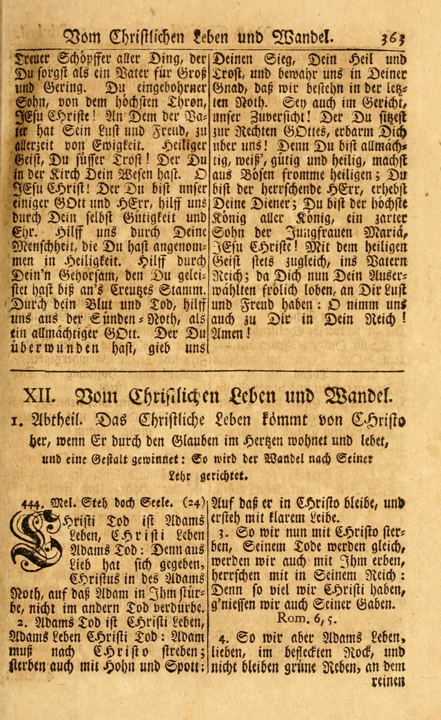 Neu-Eingerichtetes Gesang-Buch in Sich Haltend eine Sammlung (mehrentheils alter) Schöner lehr-reicher underbailicher Lieder... page 365