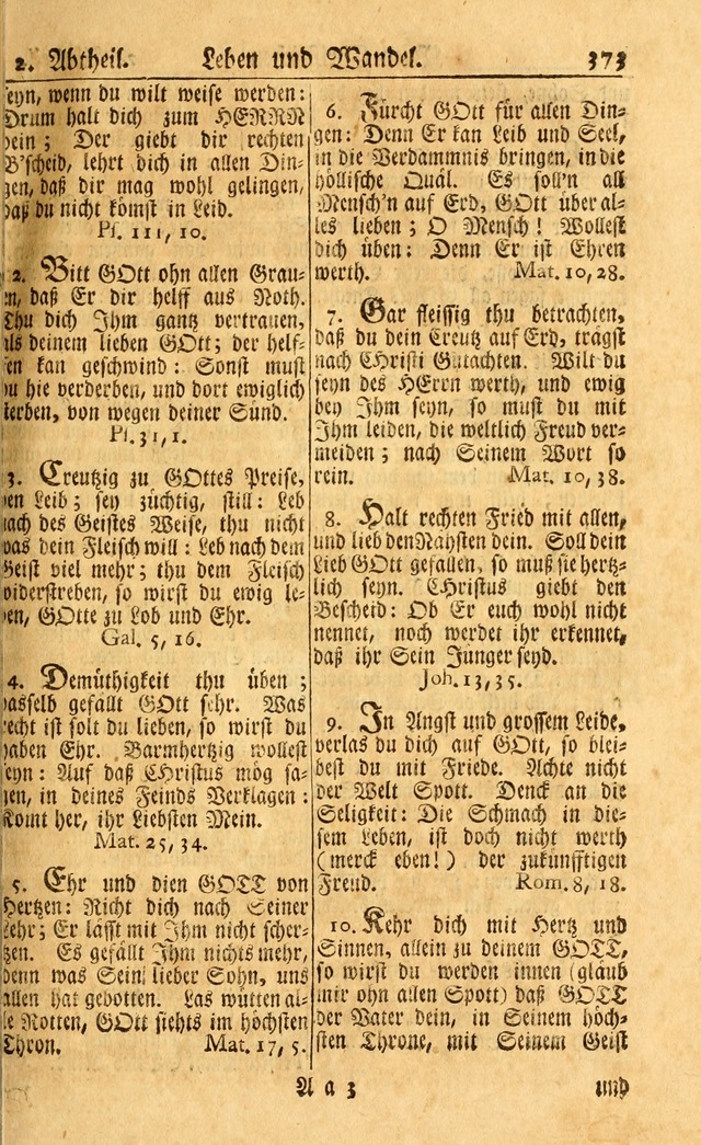 Neu-Eingerichtetes Gesang-Buch in Sich Haltend eine Sammlung (mehrentheils alter) Schöner lehr-reicher underbailicher Lieder... page 375