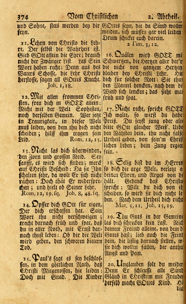 Neu-Eingerichtetes Gesang-Buch in Sich Haltend eine Sammlung (mehrentheils alter) Schöner lehr-reicher underbailicher Lieder... page 376