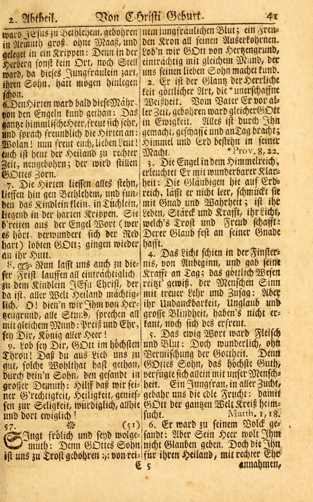 Neu-Eingerichtetes Gesang-Buch in Sich Haltend eine Sammlung (mehrentheils alter) Schöner lehr-reicher underbailicher Lieder... page 41