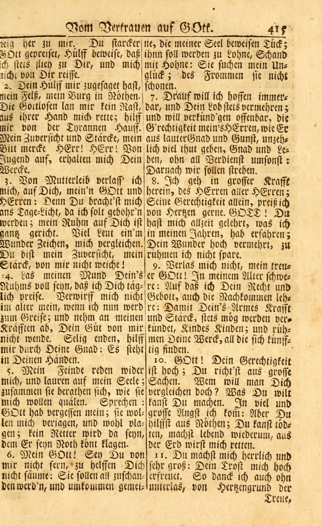 Neu-Eingerichtetes Gesang-Buch in Sich Haltend eine Sammlung (mehrentheils alter) Schöner lehr-reicher underbailicher Lieder... page 417