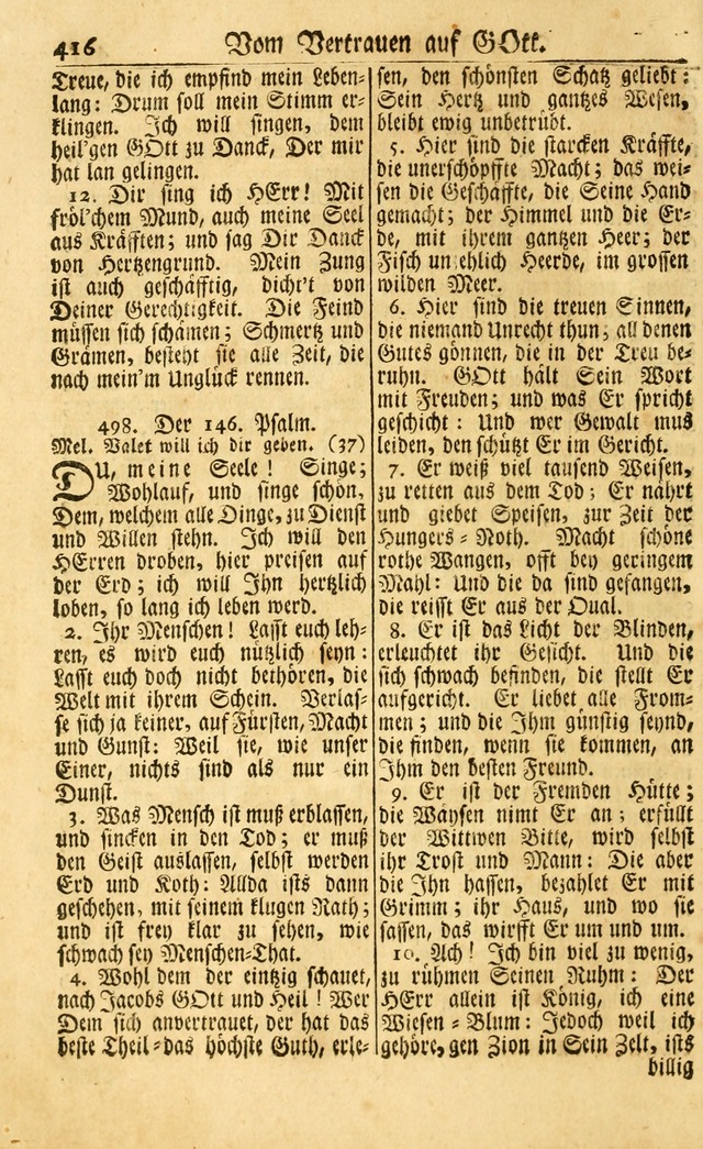 Neu-Eingerichtetes Gesang-Buch in Sich Haltend eine Sammlung (mehrentheils alter) Schöner lehr-reicher underbailicher Lieder... page 418