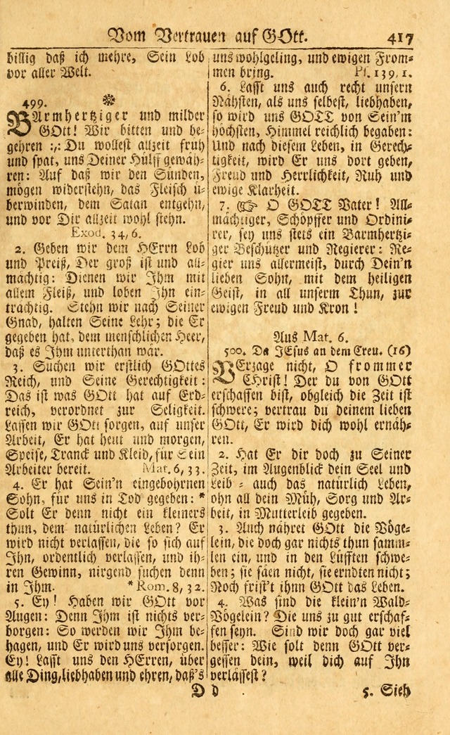 Neu-Eingerichtetes Gesang-Buch in Sich Haltend eine Sammlung (mehrentheils alter) Schöner lehr-reicher underbailicher Lieder... page 419